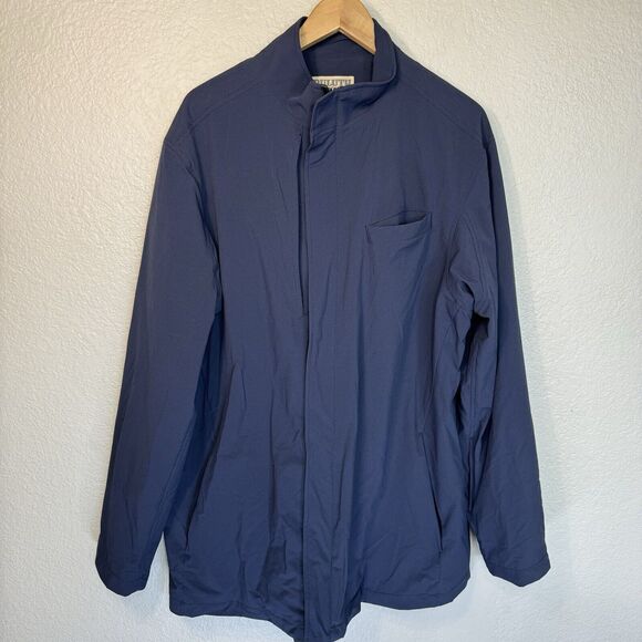 Duluth Trading Jacket Men L Navy Jet Equity Nylon Pockets Travel Outdoor Work - Picture 1 of 10